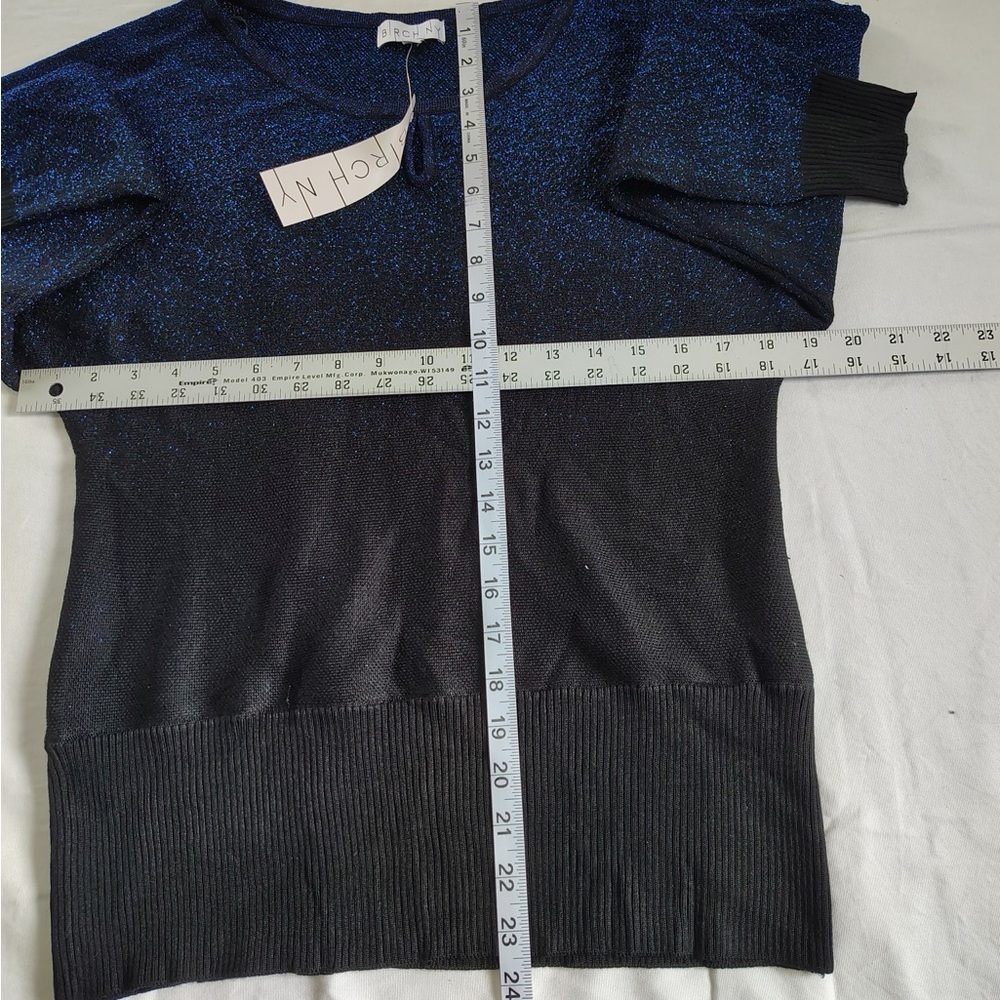 Chic Gradient Blue Women's Blouse - Picture 4 of 6